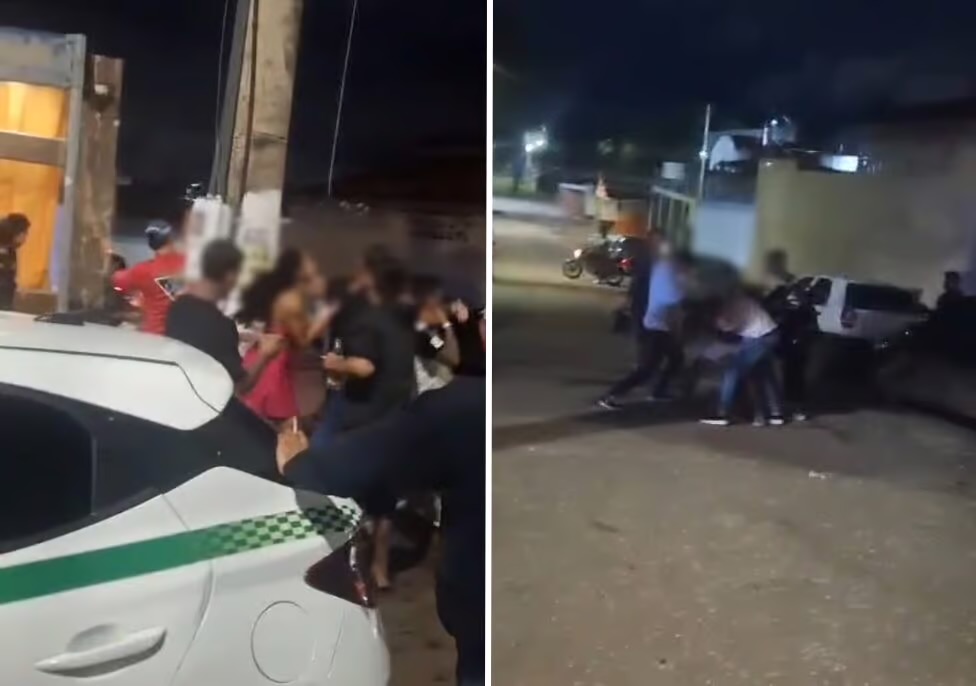 Discussão em frente a casa noturna termina em pancadaria com cerca de 10 pessoas na capital