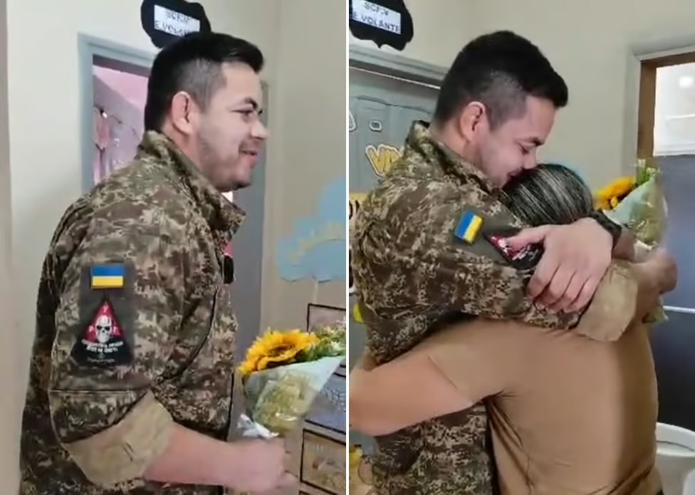 Acreano volta da guerra da Ucrânia e emociona a sua mãe durante surpresa no interior do Acre 