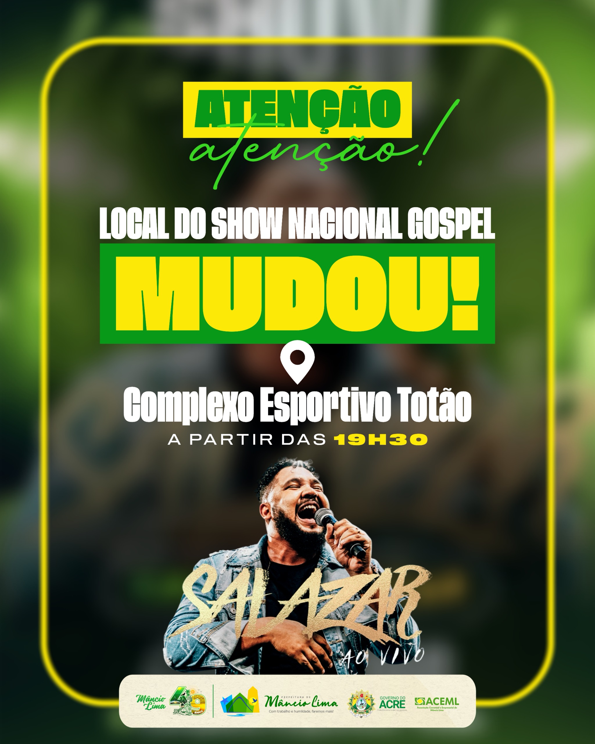 Prefeitura de Mâncio Lima anuncia transferência de local do Show Gospel no aniversário da cidade
