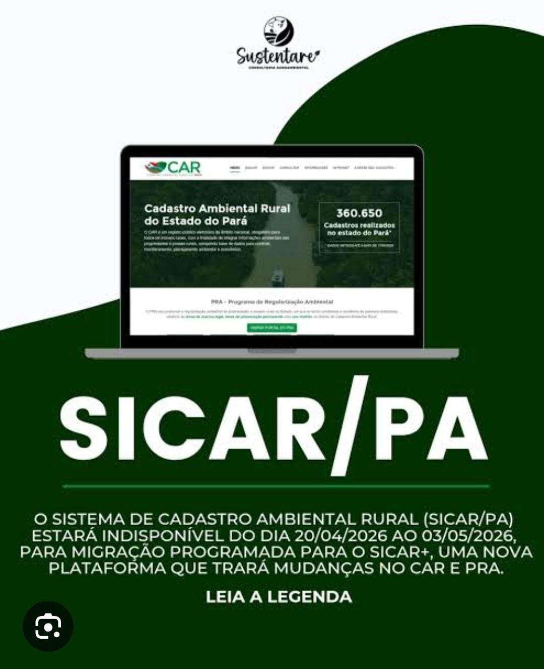 Comunicado sobre a sincronização de dados entre o Sistema Nacional de Cadastro Ambiental Rural (Sicar) e o Sicar Estadual
