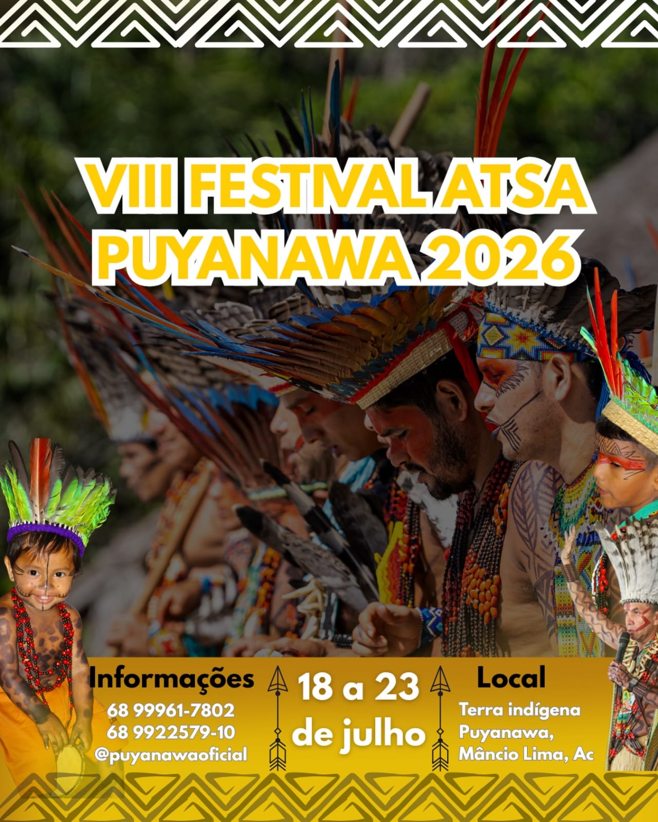 Faltam apenas oito dias para o início da 8ª edição do Festival Atsa Puyanawa 2026 em Mâncio Lima