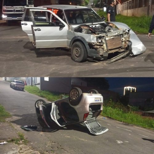 Forte colisão entre veículos é registrada próximo à Delegacia de Polícia Civil