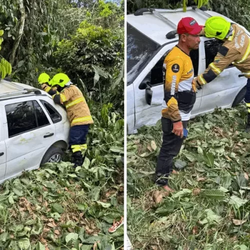 No Acre, carro capota e motorista escapa com ferimentos leves