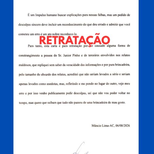 Mentira tem pernas curtas: após divulgar informações inverídicas, homem pede desculpas públicas ao secretário Júnior Pinho