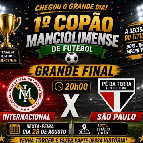Grande final do 1º Copão Manciolimense de Futebol acontece nesta sexta-feira