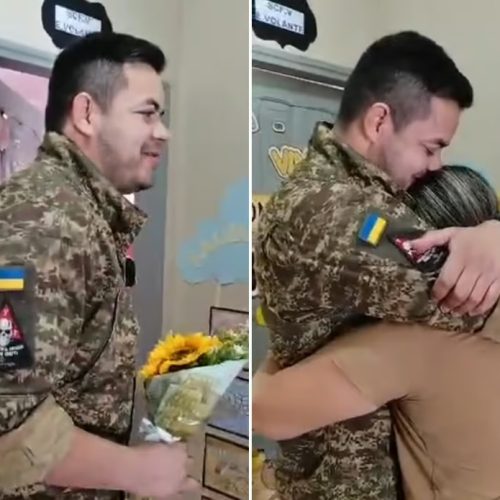 Acreano volta da guerra da Ucrânia e emociona a sua mãe durante surpresa no interior do Acre 