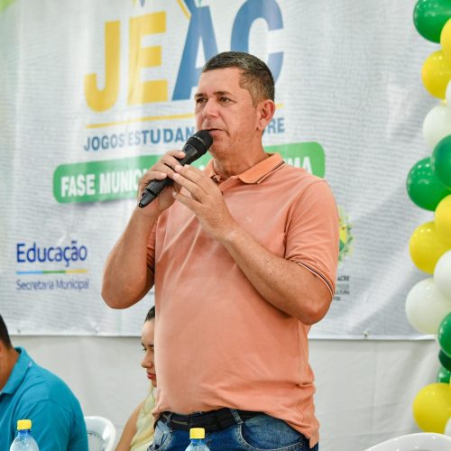 Professor José Alcione Benevides participa da abertura oficial dos Jogos Estudantis – fase municipal em Mâncio Lima
