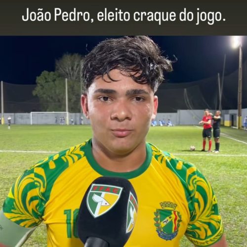 João Pedro é eleito craque do jogo após marcar cinco gols na goleada de Mâncio Lima contra Cruzeiro do Sul B, pelo a Copa Acre de Seleções Municipais Sub-17