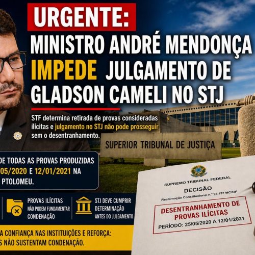URGENTE | Decisão do STF impacta julgamento de Gladson Cameli no STJ e exige retirada de provas consideradas ilícitas