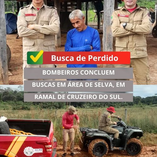 Homem Perdido no Ramal 3 é Resgatado pelo Corpo de Bombeiros em Cruzeiro do Sul