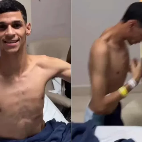 Luva de Pedreiro cai de joelhos para celebrar alta após internação às pressas